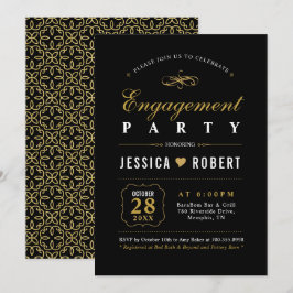 Gold & Black | Tarjeta de Invitación de Fiesta de
