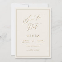 Gold & Cream Guardar la Invitación Boda de fechas