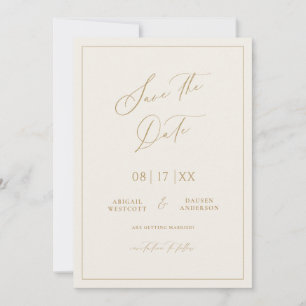 Gold & Cream Guardar la Invitación Boda de fechas