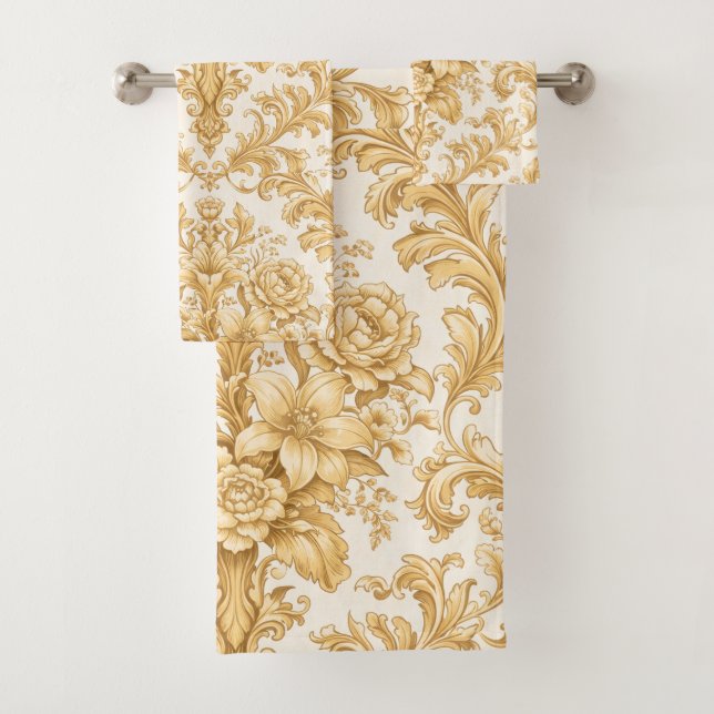 Gold Damask Floral (In situ)
