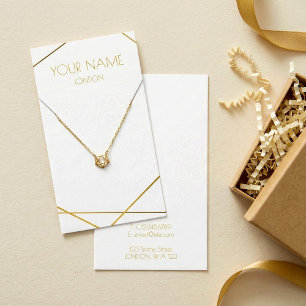 Gold geometric necklace or bracelet display card