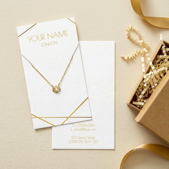 Gold geometric necklace or bracelet display card (Necklace/bracelet Gold geometric display card.)