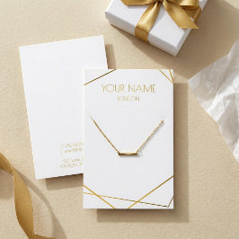 Gold geometric necklace or bracelet display card