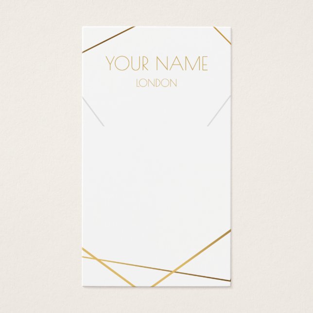 Gold geometric necklace or bracelet display card (Frente)
