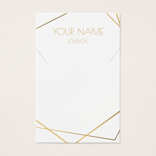 Gold geometric necklace or bracelet display card (Anverso)