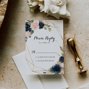 Gold Geométrico Elegante Floral de Invierno RSVP