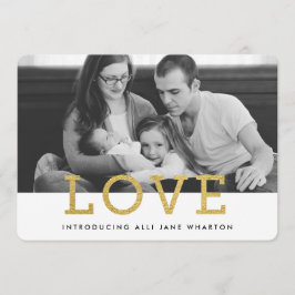 Gold Glam Love | Anuncio de nacimiento de foto mod