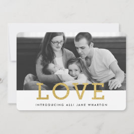 Gold Glam Love | Anuncio de nacimiento de foto mod