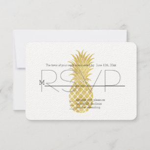 Gold Glitzy Pineapples RSVP