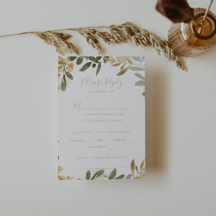 Gold Greeneration Fall Wedding Menu Choice RSVP