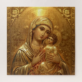Gold Icon Virgin Mary Madonna Puzzle