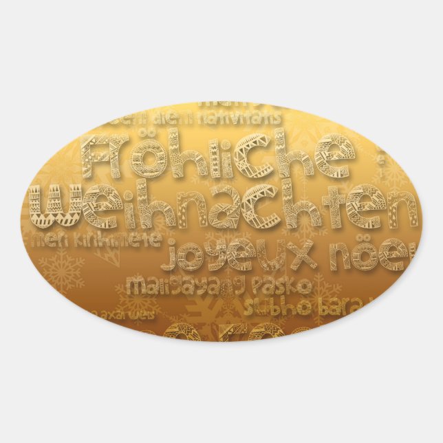 Gold International Weihnachten Navidad O Pegatina (Anverso)