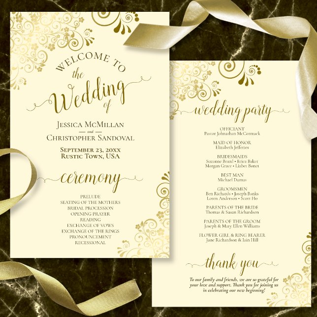 Gold Lace en el programa Cream Elegant Budget Wedd (In Situ Front and Back)