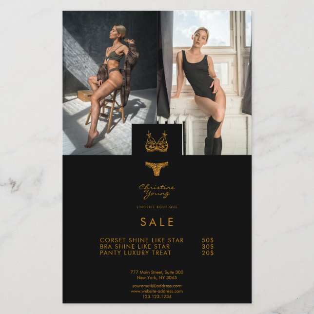 Gold Lace Lingerie Boutique 2 Photo Price Flyer (Frente)