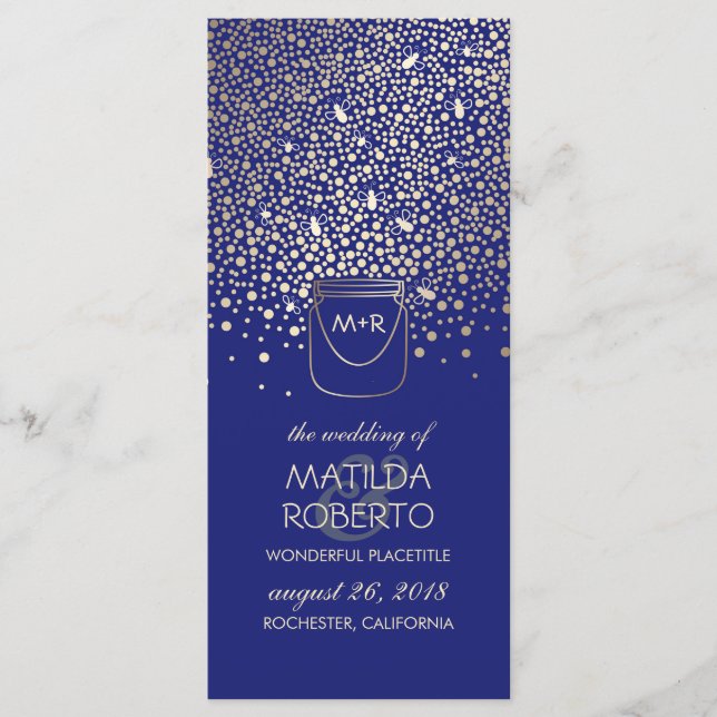 Gold Mason Jar luce programa de matrimonio ruso (Anverso)