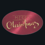 Gold Merry Christmas Red Pegatina Grabado en relie<br><div class="desc">Artículos con temática navideña diseñados por Umua. Impreso y enviado por Zazzle o sus afiliados.</div>