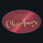 Gold Merry Christmas Red Pegatina Grabado en relie<br><div class="desc">Artículos con temática navideña diseñados por Umua. Impreso y enviado por Zazzle o sus afiliados.</div>
