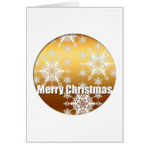 Gold Merry Christmas Snowflakes Gran Tarjeta de Sa