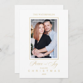 Gold Minimalist Modern Christmas Photo Family