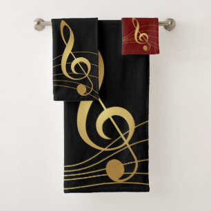 Gold Notes Music Toallas - The Treble Clef: