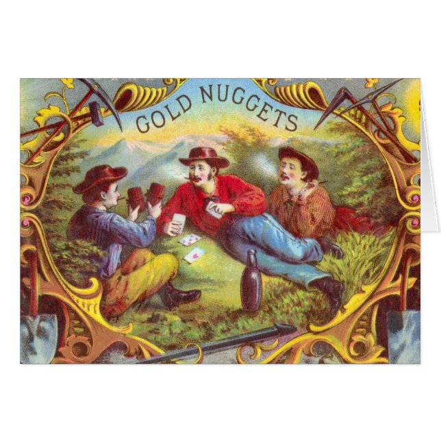 Gold Nuggets Antique Cigar Label  (Anverso (Horizontal))