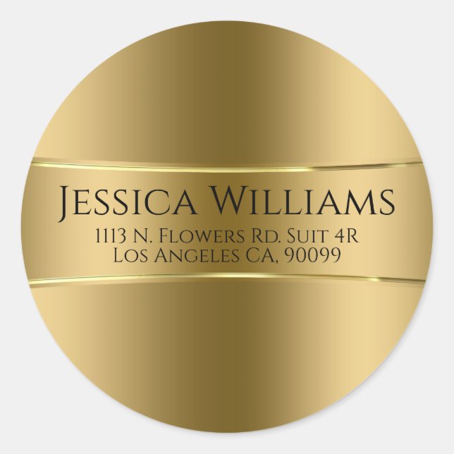 Gold On Gold Classic Round Pegatina (Anverso)