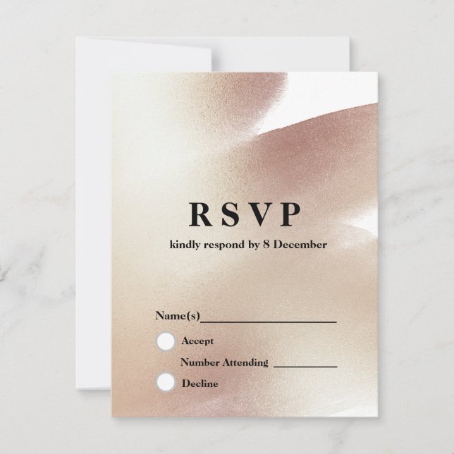 Gold Rosa, Purpurina elegante, tarjeta de respuest (Anverso)