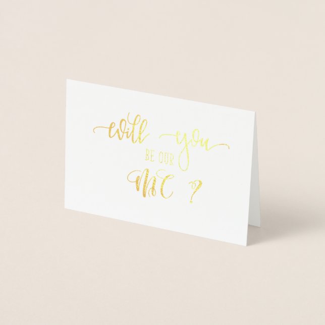 Gold Serás Nuestra Tarjeta De Solicitud De Boda MC (Anverso)