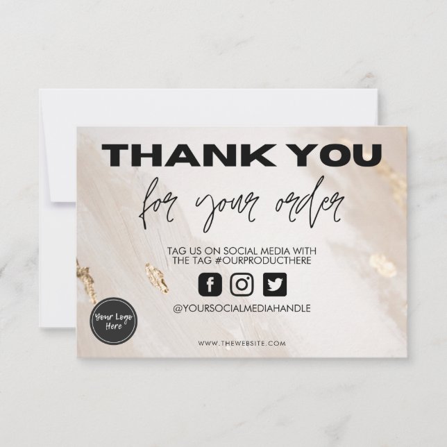 Gold Splatter Beige Gracias Media Insert (Anverso)