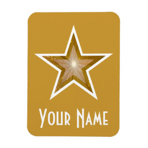 "Gold" Star 'Name' imán flexible oro