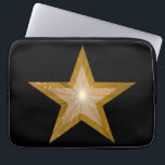 "Gold" Star neoprene funda para portátil de 13" ne<br><div class="desc">Diseño moderno con una estrella dorada y blanca "brillante" sobre un fondo negro. Manga portátil con un diseño de personalizable dorado y blanco para que pueda personalizar con su propio texto, imágenes e ideas. Tenga en cuenta que se trata de una imagen impresa creada con fotografías originales y técnicas digitales,...</div>