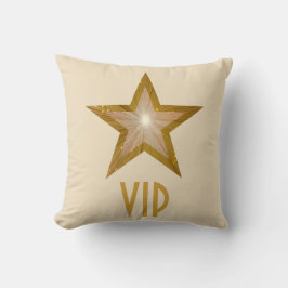 "Gold Star" "VIP" crema cuadrada de almohada de la