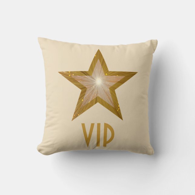 "Gold Star" "VIP" crema cuadrada de almohada de la (Anverso)