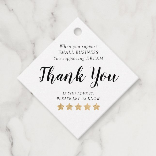 Gold Stars Pequeñas Empresas Gracias Etiqueta De F (Anverso)