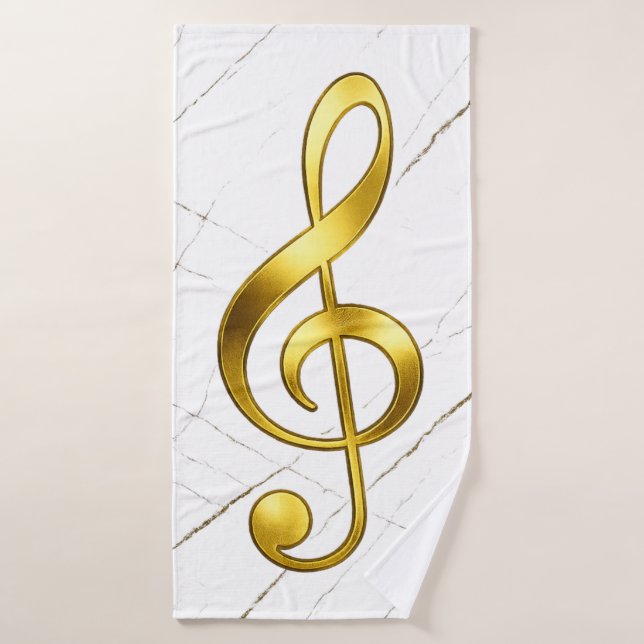 Gold Treble Clef Marble Home Decor (Toalla de baño)