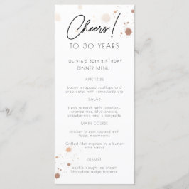 Gold Watercolor cualquier año Tarjeta de menú de f