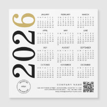 Gold White Calendar Logo de 2024 QR Code Business