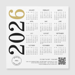 Gold White Calendar Logo de 2024 QR Code Business