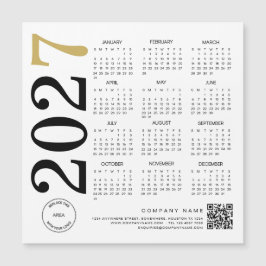 Gold White Calendar Logo de 2024 QR Code Business