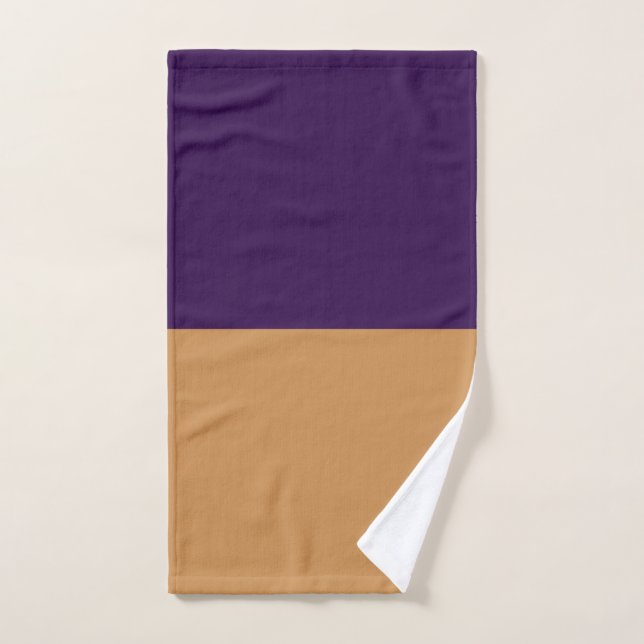 Gold y Royal Purple Stripe (Toalla de mano)
