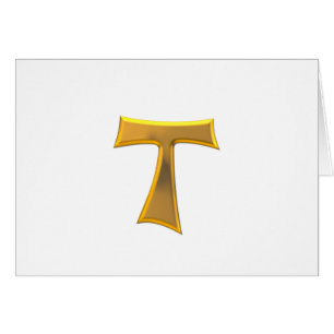 Golden 3D Look Franciscan Tau Cross