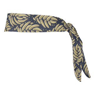 Golden Banana Leaf Pattern Headband, Moisture Abso
