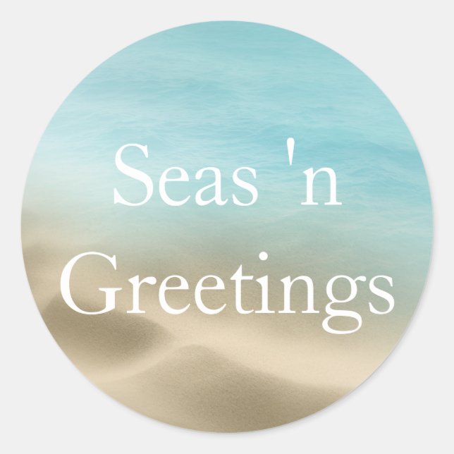 Golden Beach Tropical Feliz Pegatina de Navidad (Anverso)