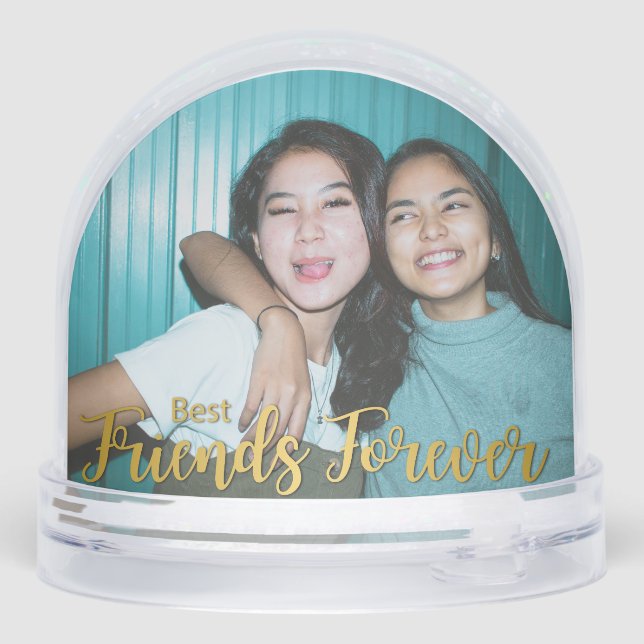 Golden Best Friends Forever Moderne Script Photo (Reverso)