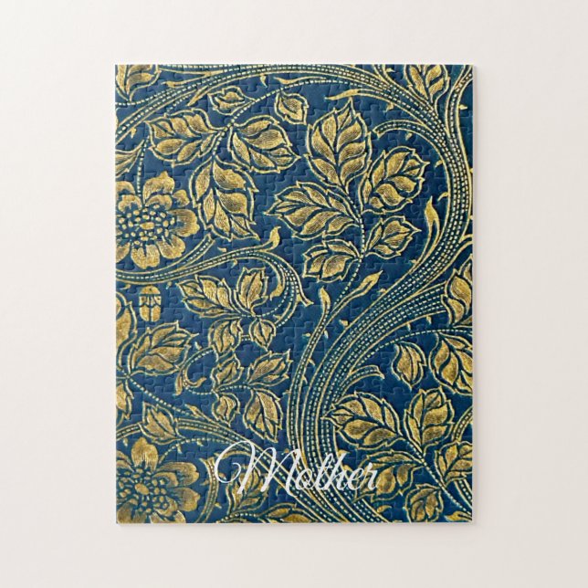 Golden Blue Elegance Puzzle (Vertical)