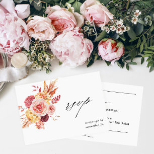 Golden Burgundy Rubor Floral rosa con carne RSVP 2