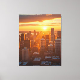 Golden City Sunset - Arte de Silhouette en el Skyl