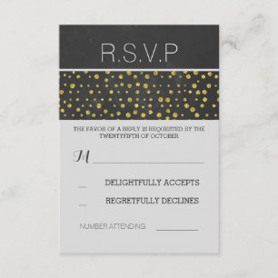 golden confetti dota boda de pizarra RSVP
