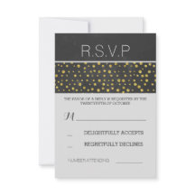 golden confetti dota boda de pizarra RSVP