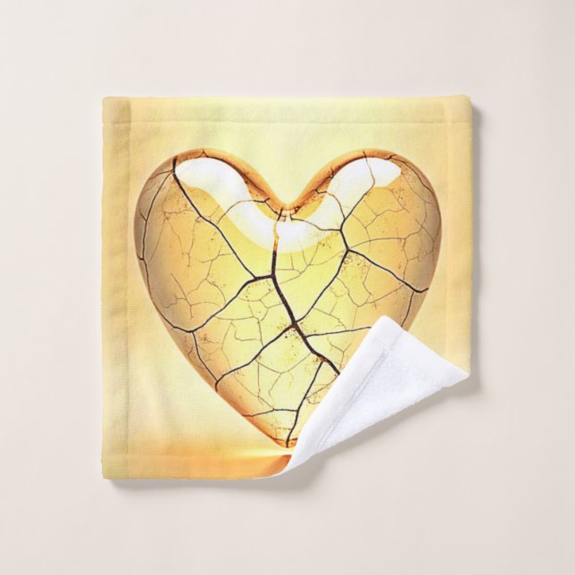 Golden Cracked Heart Art (Toallita)